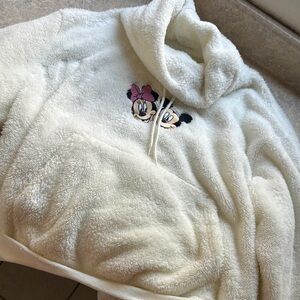 Disney Cream Cowl Neck Sweater with Minnie Mouse Design